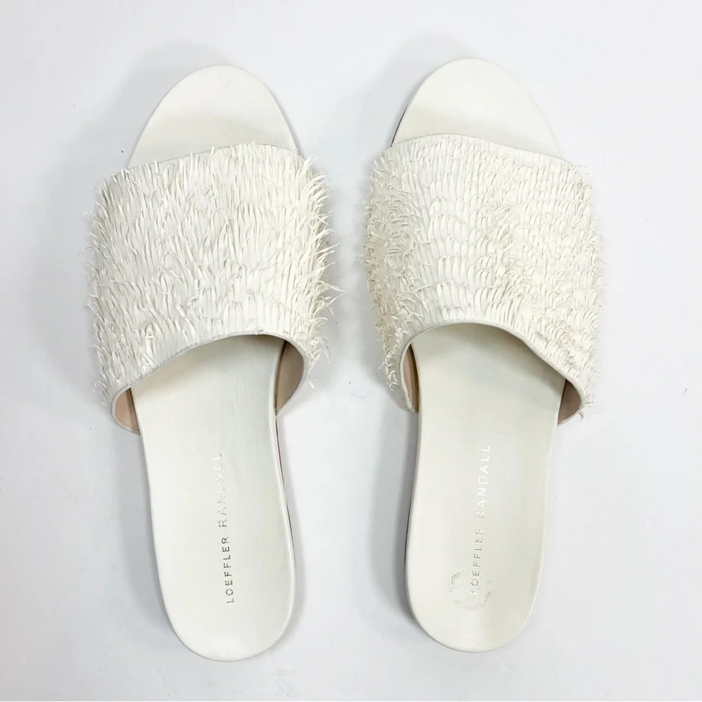 Loeffler Randall Ava Ivory Fringe Slide Sandals size 9.5 - Picture 13 of 14